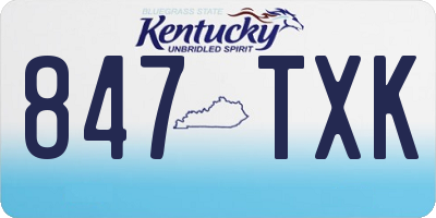KY license plate 847TXK