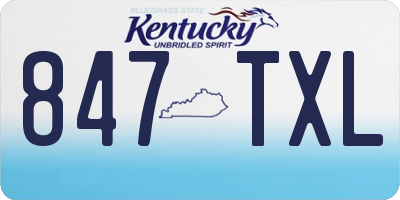 KY license plate 847TXL