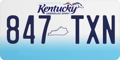 KY license plate 847TXN