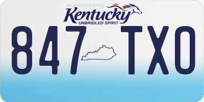 KY license plate 847TXO
