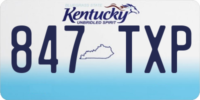 KY license plate 847TXP