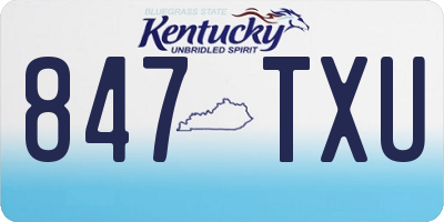 KY license plate 847TXU