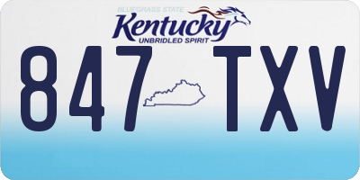 KY license plate 847TXV