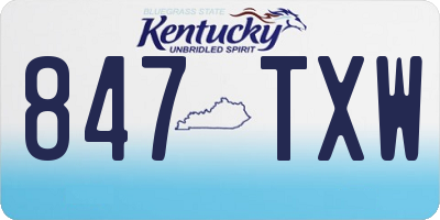 KY license plate 847TXW
