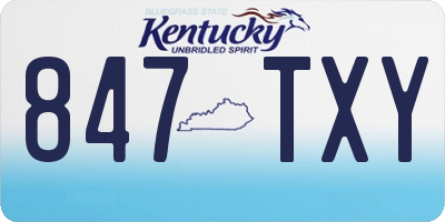 KY license plate 847TXY