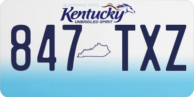 KY license plate 847TXZ