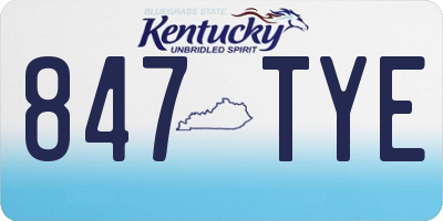 KY license plate 847TYE