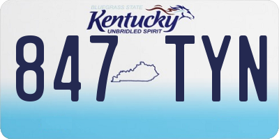 KY license plate 847TYN