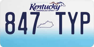 KY license plate 847TYP