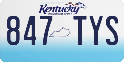 KY license plate 847TYS