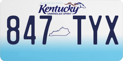KY license plate 847TYX