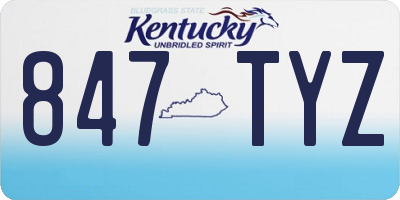 KY license plate 847TYZ