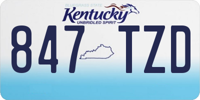KY license plate 847TZD