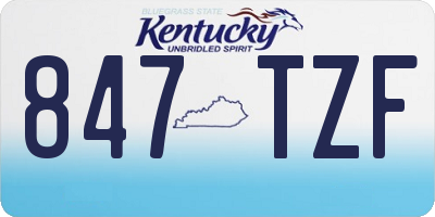 KY license plate 847TZF