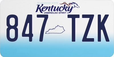KY license plate 847TZK