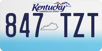 KY license plate 847TZT