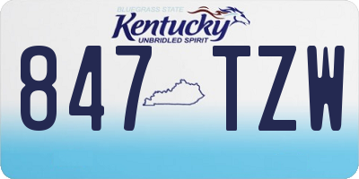 KY license plate 847TZW