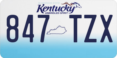KY license plate 847TZX