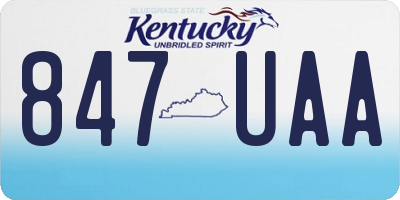 KY license plate 847UAA