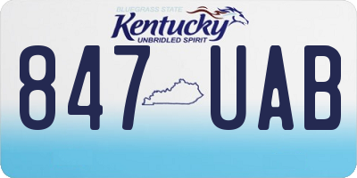 KY license plate 847UAB