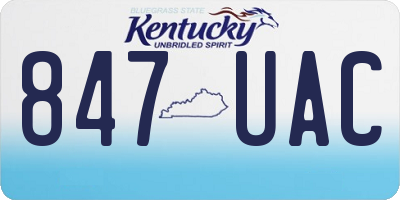 KY license plate 847UAC