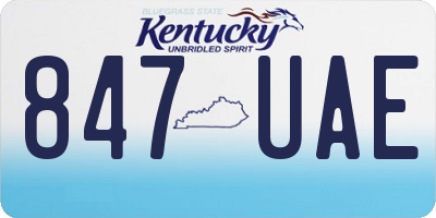 KY license plate 847UAE