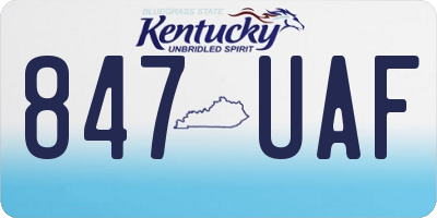 KY license plate 847UAF