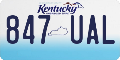 KY license plate 847UAL