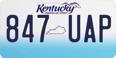 KY license plate 847UAP