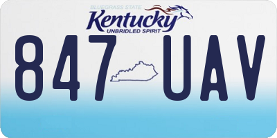KY license plate 847UAV