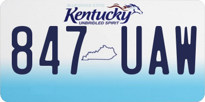 KY license plate 847UAW