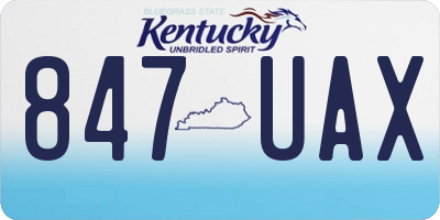 KY license plate 847UAX
