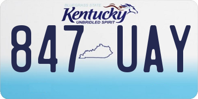 KY license plate 847UAY