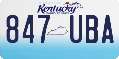 KY license plate 847UBA