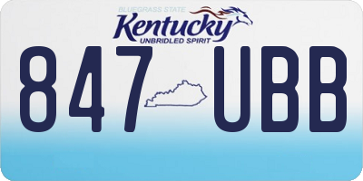 KY license plate 847UBB