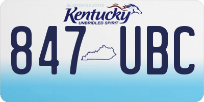 KY license plate 847UBC