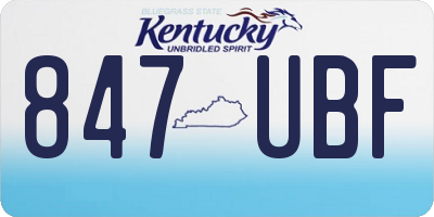 KY license plate 847UBF