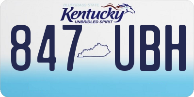 KY license plate 847UBH