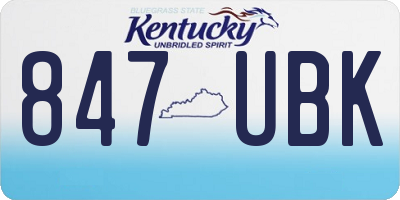 KY license plate 847UBK