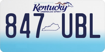 KY license plate 847UBL