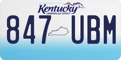 KY license plate 847UBM