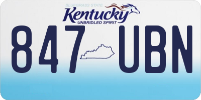 KY license plate 847UBN