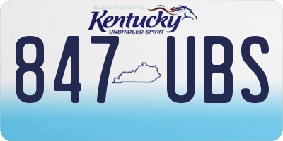 KY license plate 847UBS