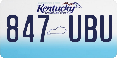 KY license plate 847UBU