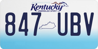 KY license plate 847UBV