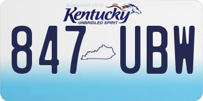 KY license plate 847UBW