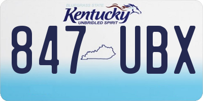KY license plate 847UBX