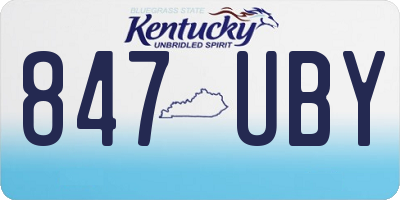 KY license plate 847UBY