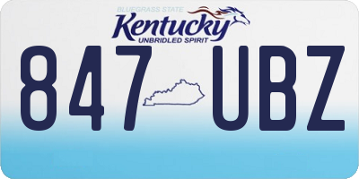 KY license plate 847UBZ