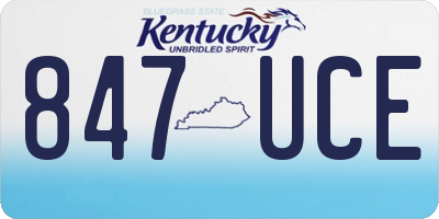 KY license plate 847UCE